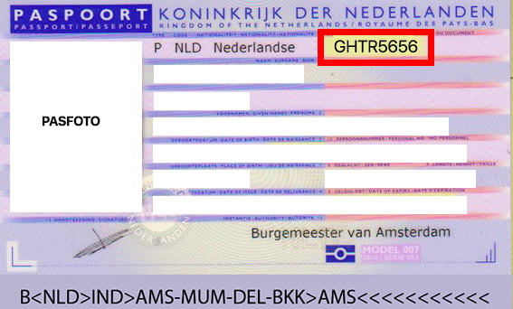 Documentnummer Paspoort